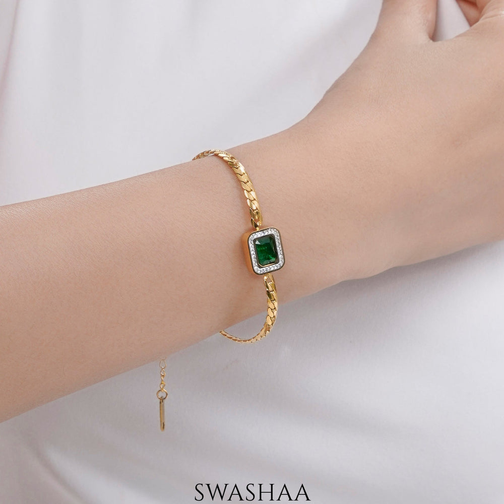 Erin Emarald 18K Gold Plated Bracelet - Swashaa